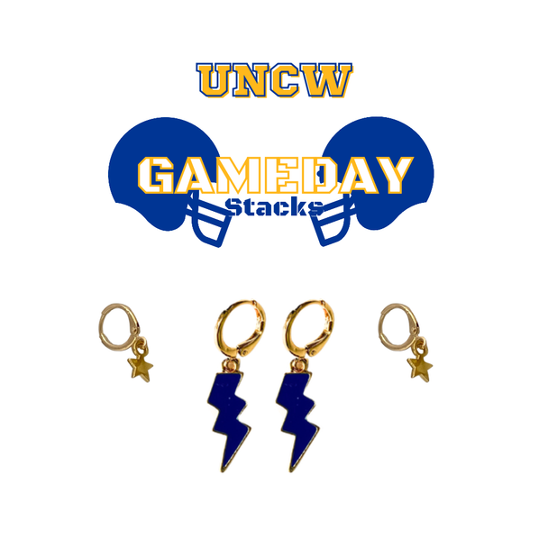 UNC Wilmington Classic Gameday Earring Stack for Seahawks game day – alternate colorway