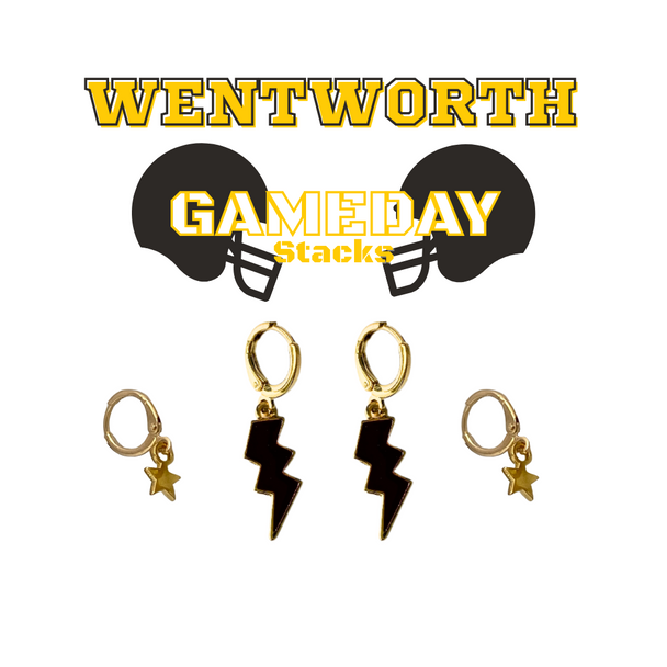Wentworth Institute of Technology Classic Gameday Earring Stack For Leopards Game Day