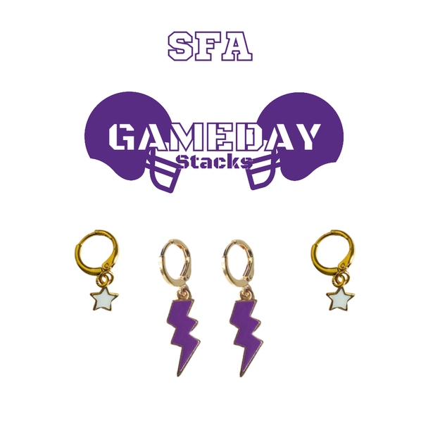 Stephen F. Austin State University Classic Gameday Earring Stack for Lumberjacks and Ladyjacks game day