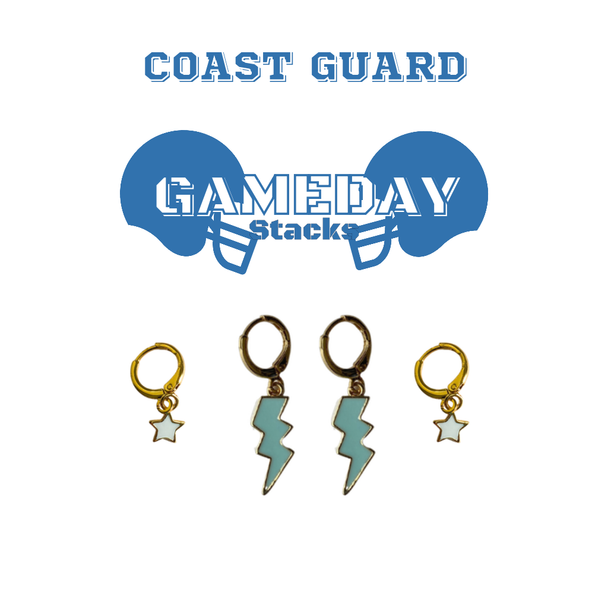 U.S. Coast Guard Academy Classic Gameday Earring Stack for Bears game day – inspiration