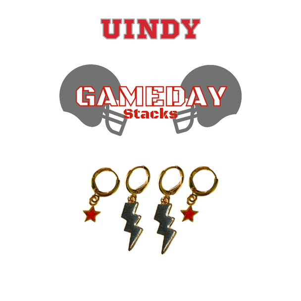 University of Indianapolis Classic Gameday Earring Stack for Greyhounds game day