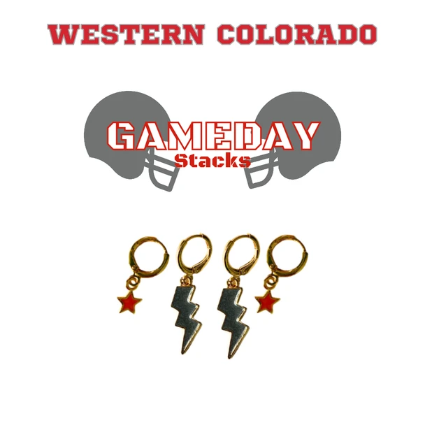 Western Colorado University Classic Gameday Earring Stack for Mountaineers game day