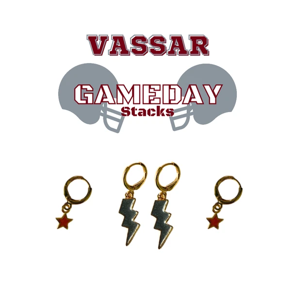 Vassar College Classic Gameday Earring Stack for Brewers game day