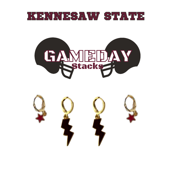Kennesaw State University Classic Gameday Earring Stack for Owls game day