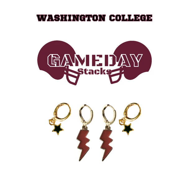 Washington College Classic Gameday Earring Stack for Shoremen and Shorewomen game day – alternate colorway