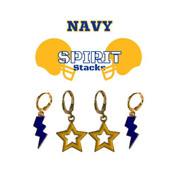 U.S. Naval Academy Spirit Earring Stack for Midshipmen game day – alternate colorway