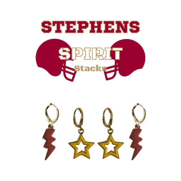 Stephens College Spirit Earring Stack for Stars game day – alternate colorway