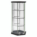 Hex glass counter top showcase with 3 shelves & lockable door (F7000BK)