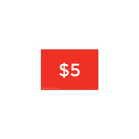 A5 landscape double sided sign card "$5" (pack of 5) (T6605.1RDWH)