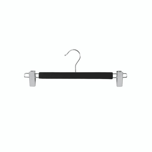 Wooden hanger with clips at ends (H2634BK)