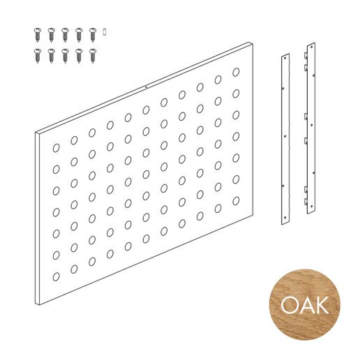 Peggie panel - medium 75 x 70mm perforated pattern (P0609OAK)