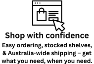 Our shop supplies and shop fittings are easy to order, in stock and delivered Australia wide