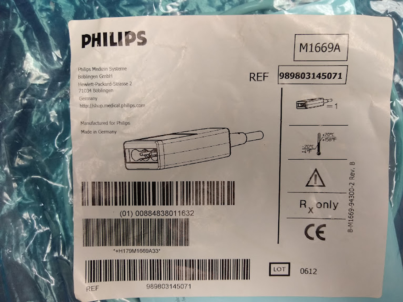 Philips M1673A ECG 3-lead snap cable