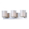 Wall Lights By Alico Combo 3 Light Vanity In Chrome And Clear Stromboli Outer Glass With White Opal Inner Glass BV1413-90-15