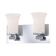 Alico Flare 2 Light Vanity In Chrome And White Opal Glass Bv2062-10-15