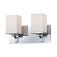 Wall Lights By Alico Ramp 2 Light Vanity In Chrome And White Opal Glass BV2082-10-15