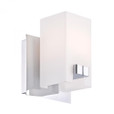 Wall Lights By Alico Gemelo 1 Light Vanity In Chrome And White Opal Glass BV3321-10-15