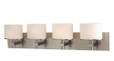 Wall Lights By Alico Ombra 4 Light Vanity In Satin Nickel And White Opal Glass BV514-10-16P