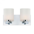 Wall Lights By Alico Embro 2 Light Vanity In Chrome And Oval White Opal Glass BV5502-10-15