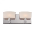 Wall Lights By Alico Toby 2 Light Vanity In Satin Nickel And White Opal Glass BV6022-10-16M