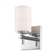 Wall Lights By Alico Barro 1 Light Vanity In Chrome And White Opal Glass BV6031-10-15