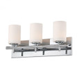 Wall Lights By Alico Barro 3 Light Vanity In Chrome And White Opal Glass BV6033-10-15