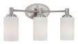 Wall Lights By Thomas Pittman 9.75in Three-light bath fixture in Brushed Nickel finish with etched glass 190024217