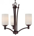 Chandeliers By Thomas Three-light chandelier in Sienna Bronze finish with etched glass. 190040719
