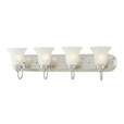 Wall Lights By Thomas Homestead 9in Four-light bath fixture in Satin Pewter finish with etched glass. SL710441