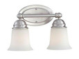 Wall Lights By Thomas Bella 9in Two-light bath fixture in Brushed Nickel finish with etched glass SL714278
