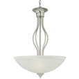 Chandeliers/Pendant Lights By Thomas Three-light pendant in Brushed Nickel finish with alabaster style glass. SL823678