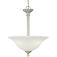 Chandeliers/Pendant Lights By Thomas Three-light pendant in Brushed Nickel finish with etched alabaster style glass. SL826678