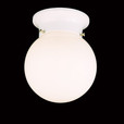 Ceiling Lights By Thomas One-light ceiling fixture with white glass globe in a Brushed Nickel finish. SL843678