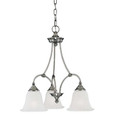 Chandeliers By Thomas Three-light chandelier in Satin Pewter finish with painted white marble glass. SL880341