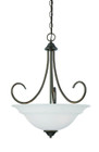 Chandeliers/Pendant Lights By Thomas Three-light pendant in Oiled Bronze finish with etched glass. SL891715