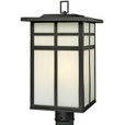 Outdoor Lights By Thomas Three-light outdoor post lantern in Matte Black finish with cream colored glass. SL90067