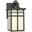 Outdoor Lights By Thomas MISSION 10.5in One-light outdoor wall fixture in Matte Black finish with cream colored glass SL91047