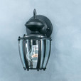 Outdoor Lights By Thomas One-light, Matte Black outdoor wall lantern with clear beveled glass panels. SL94707