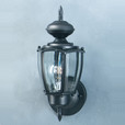 Outdoor Lights By Thomas One-light outdoor wall lantern in Black finish with clear beveled glass panels. SL94717