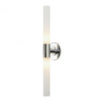 Wall Lights By Alico Long Cylinder 2 Light Vanity In Chrome And White Opal Glass BV821-10-15