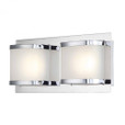 Wall Lights By Alico Bandeaux 2 Light LED Vanity In Chrome And Opal Glass BVL4002-10-15
