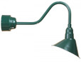 Outdoor Lights By American Nail Plate 12" LED Angle Shade and gooseneck arm in Forest Green with 16w LED module A812-M016LDNW40K-RTC-E6-42