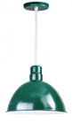 Chandeliers/Pendant Lights By American Nail Plate 16" Deep Bowl Shade on a White Cord with canopy using a medium base socket in Forest Green D616-WHC-42