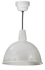 Chandeliers/Pendant Lights By American Nail Plate 18" Deep Bowl Shade with Frosted Glass and Wire Guard in Maine Grade White on a Black cord D618-42WPL RTC-BLC-200GLFR-GUP-107