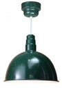 Chandeliers/Pendant Lights By American Nail Plate 18" Deep Bowl Shade with Frosted Glass and Wire Guard in Marine Grade Forest Green on a White cord D618-42WPL RTC-WHC-200GLFR-GUP-102