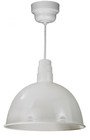 Chandeliers/Pendant Lights By American Nail Plate 18" Deep Bowl Shade with Frosted Glass and Wire Guard in White on a White cord using a 42w D618-42WPL RTC-WHC-200GLFR-GUP-44