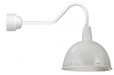 Wall Lights By American Nail Plate 18" Deep Bowl Shade with Frosted Glass with Wire Guard mounted on a gooseneck arm in White D618-42WPL-RTC-200GLFR-GUP-E6-44