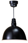 Chandeliers/Pendant Lights By American Nail Plate 18" Deep Bowl Shade with Frosted Glass and Wire Guard in Marine Grade Black on a Black cord D618-42WPL-RTC-BLC-200GLFR-GUP-101