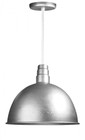 Chandeliers/Pendant Lights By American Nail Plate 18" Deep Bowl Shade in Galvanized with a White Cord using a medium base socket D618-WHC-49