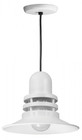 Chandeliers/Pendant Lights By American Nail Plate 12" Orbitor Shade including frosted glass on an 8' Black cord in Marine Grade White ORB12-FR-BLC-107